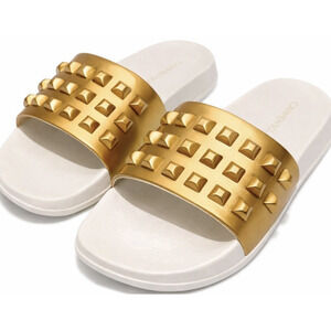 Carmen Sol Carmencita Jelly Sandals Gold Womens Sz 6 Italian Designer beach